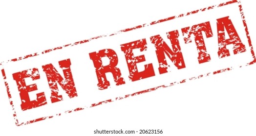 rent,spanish,Grungy ink stamp, vector format very easy to edit