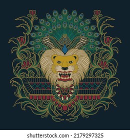reog traditional dance mascot vector hand drawing