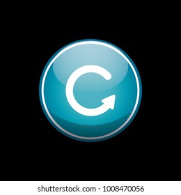 Reolad blue circle button icon symbol background texture. Vector illustration.