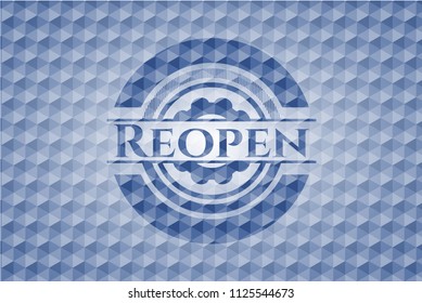 Reopen blue hexagon badge.