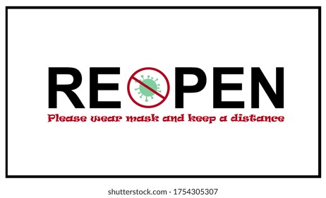 Reopen, Covid safe notice  for post covid-19