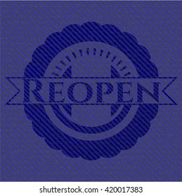 Reabrir emblema con fondo jean