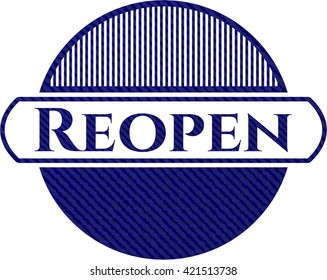 Reopen emblem with jean background