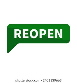 Reopen In Green Ribbon Rectangle Shape For Promotion Information Announcement Business Marketing Social Media
