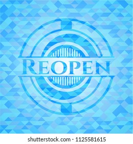 Reopen light blue mosaic emblem