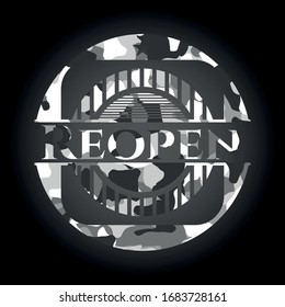 Reopen on grey camouflaged pattern