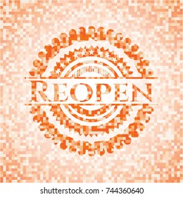 Reopen orange mosaic emblem