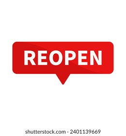 Reopen In Red Rectangle Shape For Promotion Information Announcement Business Marketing Social Media
