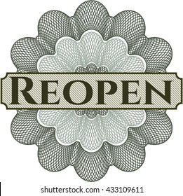 Reopen written inside rosette