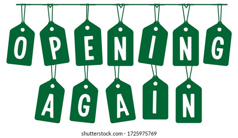 Reopening again vector calligraphic text vintage