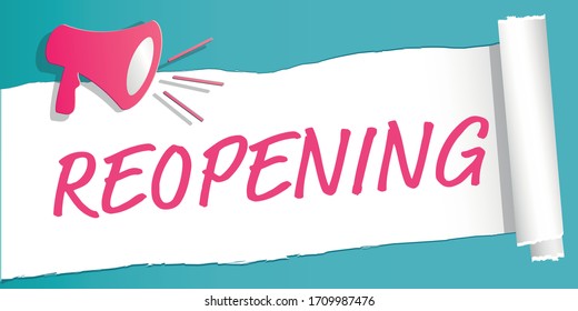 Reopening label illustration icon and paper style