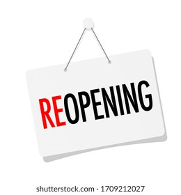 Reopening On Door Sign Hanging