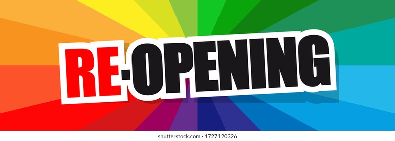 Re-opening on multicolor background vector