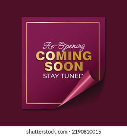 Re-opening soon banner design template