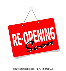 Reopening Soon On Door Sign