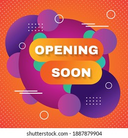 Re-opening soon squared Colorful background. - Vector.