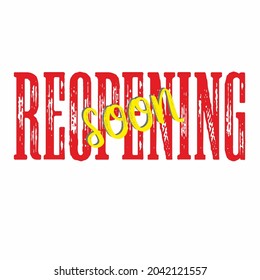 Reopening soon vector calligraphic text vintage
