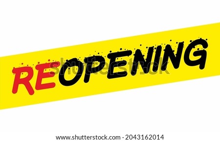 Reopening text vector vintage door sign made for reopening after Covid19 outbreak