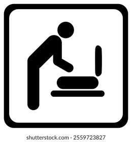 Repack Area symbol,Oversize Baggage Check-in, baggage check point symbol, vector illustration