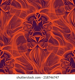 Repaint seamless pattern: Lion