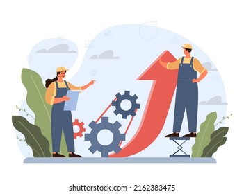 Repair abstract concept. Troubleshooting and rehabilitation. Character dealing with a business problem and solving it. Failure fixing metaphor. Flat vector illustration