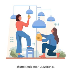 Repair abstract concept. Troubleshooting and rehabilitation. Character dealing with a problem and solving it. Fixing metaphor. Flat vector illustration
