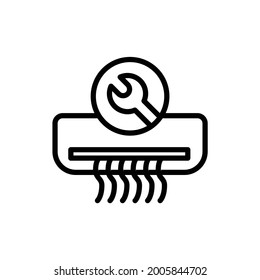 Repair air conditioner color line icon. Handyman service. Isolated vector element. Outline pictogram for web page, mobile app, promo