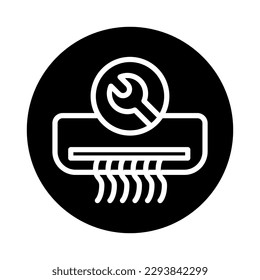 Repair air conditioner color line icon. Handyman service. Isolated vector element. Outline pictogram for web page, mobile app, promo