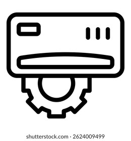 Reparar o ícone de equipamento de ar condicionado. Contorno Reparar o ícone do vetor da engrenagem do ar condicionado para o web design isolado no fundo branco