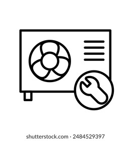 Repair Air Conditioner Icon for HVAC Services, Home Maintenance, and Cooling Systems Graphics
