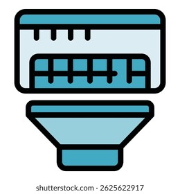 Repair air conditioner install icon. Outline Repair air conditioner install vector icon for web design isolated on white background color flat