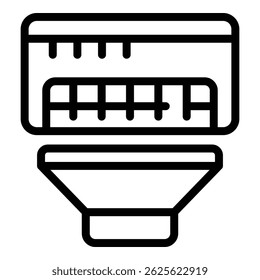 Ícone de instalação do ar condicionado de reparo. Contorno Reparar ar condicionado instalar ícone de vetor para web design isolado no fundo branco