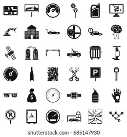 Repair auto icons set, simple style