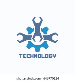 Repair auto service icon. Technology logo.