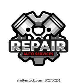 Repair auto service logo icon emblem Badge vector.