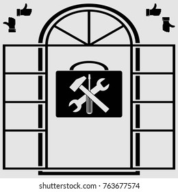 repair badges. vector illustration