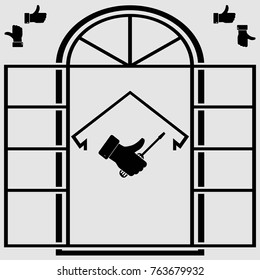 repair badges. vector illustration