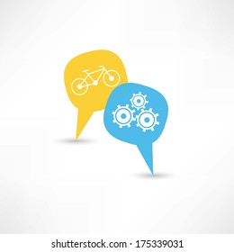 repair a bicycle in a bubble speech
