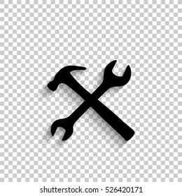 Repair - black vector icon with shadow