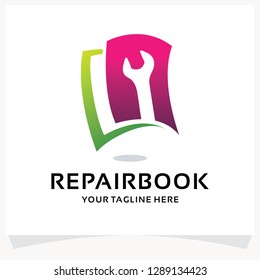 Repair Book Guide Logo Design Template Inspiration