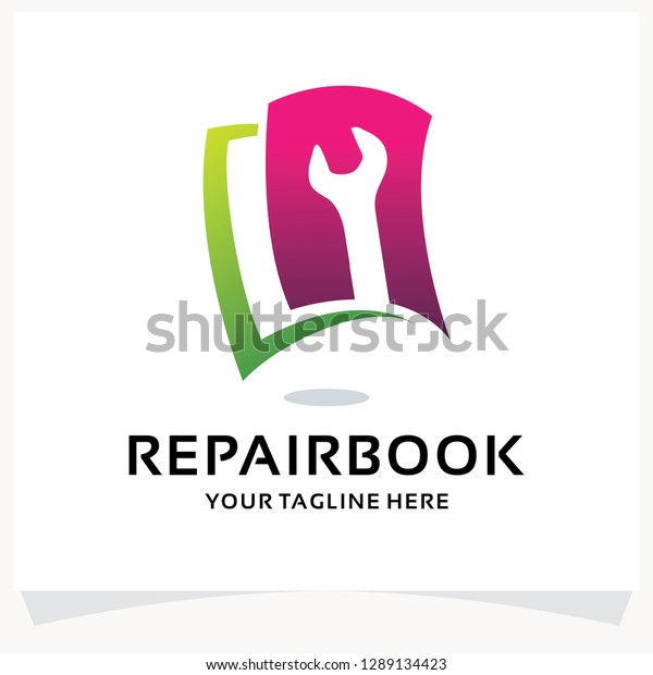 Repair Book Guide Logo Design Template Stock Vector Royalty Free