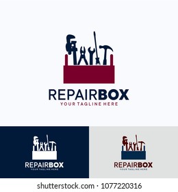 Repair Box Logo Template Design. Creative Vector Emblem, for Icon or Design Concept.