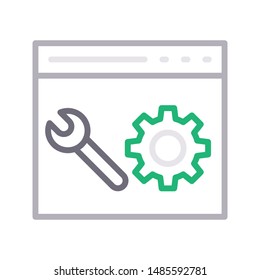 repair browser colour line vector icon