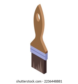 Repair brush icon isometric vector. Home renovation. Wall house