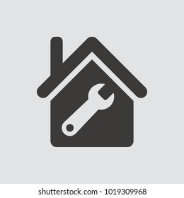 Repair Building Icon Isolated Of Flat Style. Vector Illustration.