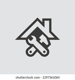 Repair Building icon isolated of flat style. Vector illustration.