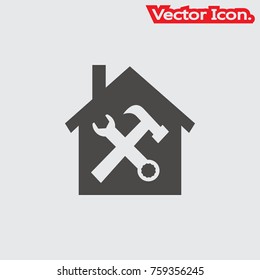 Repair Building icon isolated sign symbol and flat style for app, web and digital design. Vector illustration.