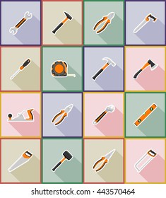 repair and building tools flat icons vector illustration isolated on white background