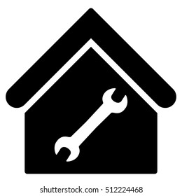 Repair Building vector icon. Flat black symbol. Pictogram is isolated on a white background. Designed for web and software interfaces.