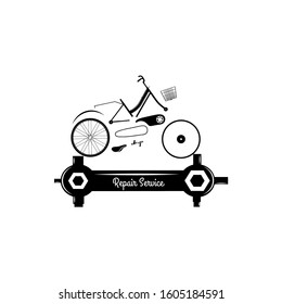 Repair Bycicle Logo. Symbol Template Vector